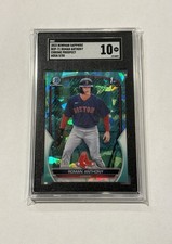 2023 BOWMAN 1st CHROME SAPPHIRE AQUA REFRACTOR ROMAN ANTHONY RC /55 SGC 10 GEM