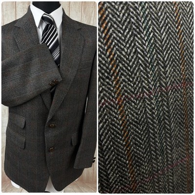 Centaur Gold Collection Herren Tweed Blazer Sakko 42 44 Wolle Fischgrät Karo