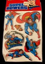 Superman 1982 Super Powers 3D Stickers Puffy 6 Stickers NOS