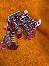 7 pc Deck Plank Board Tent Stakes Fishbone Deck Anchor Pegs w Spring Buckle Red