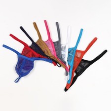 Mens-Mesh See-through Pouch G-string Briefs Underwear T-back Thong V-string