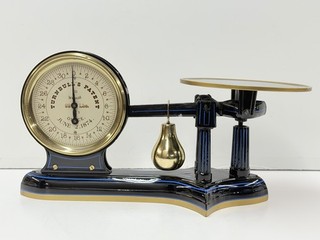 EARLY TURNBULL COUNTERTOP DIAL SCALE W/WEIGHT JUNE 2 1874 (RESTORED)