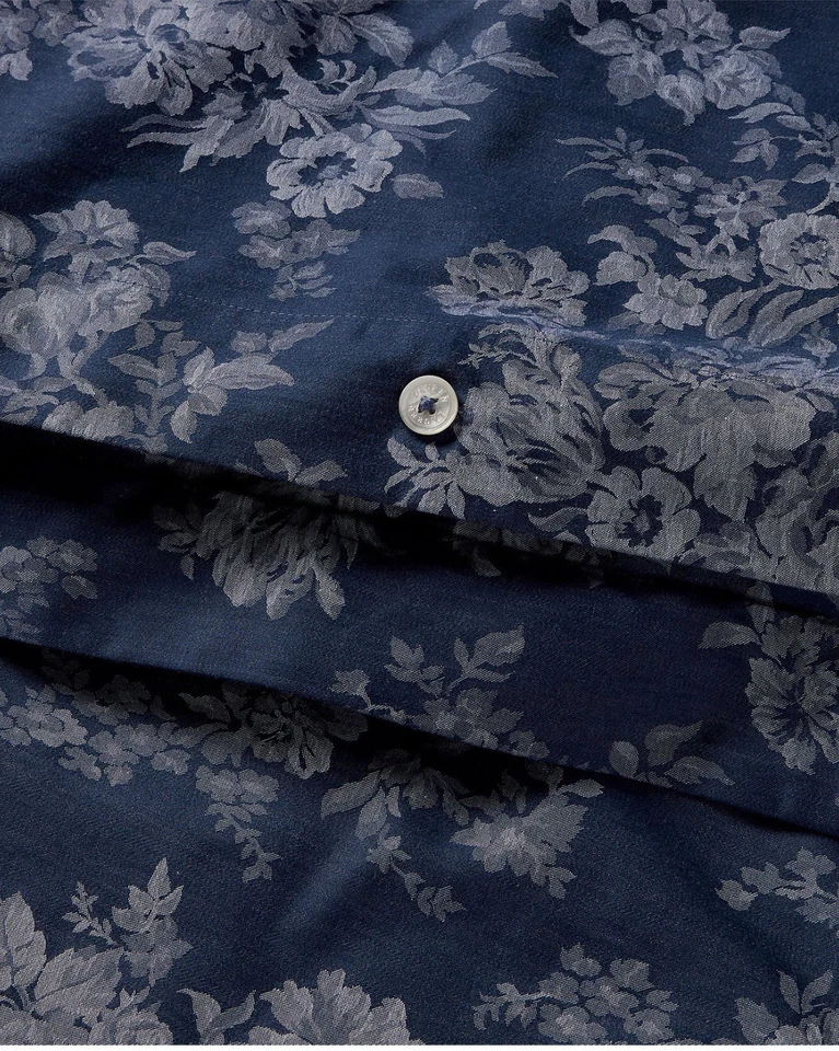 Lauren Ralph Lauren Mya Duvet Cover Jacquard Cotton Full/Queen Navy $430 92x90 - Image 4 of 4