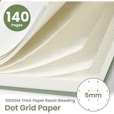 Stylish Spiral Dotted Journal for Note Taking, 140 Pages, Water-Resistant Cover
