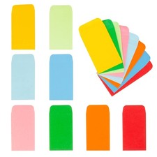 ESSENTIAL 1 200 Piece Coin Envelopes 2.25" x 2.25"x 3.5" 200pcs , Multicolor