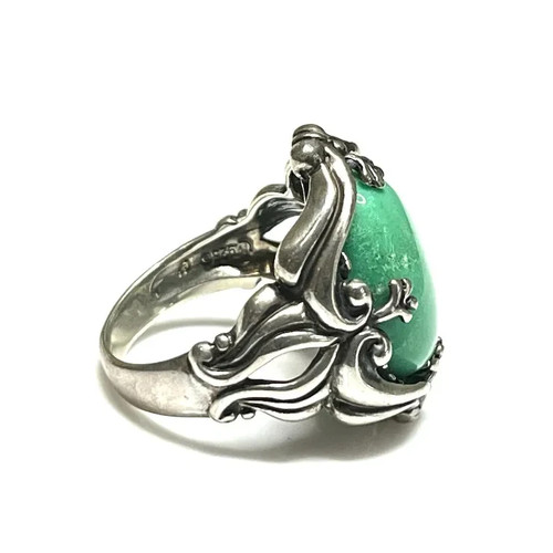 Carolyn Pollack bellissimo anello in argento sterling verde crisoprasio misura 10 - Foto 9 di 12