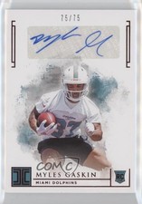 2019 Panini Impeccable Rookie Auto Red /75 Myles Gaskin #144 Rookie Auto RC