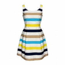 Nine West Preowned Sundress With Multi Color Stripes Size 10 Beach Wear Summer