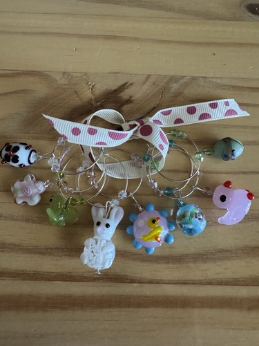 LUSTIGER OSTERHASE ENTE VOGEL EI ETC. Wein Charms 8er Set - Bild 6 von 9