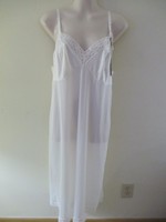 Vanity Fair Full Length White Slip Rosette Lace Anti-static Usa 26 Size 38 Vanity Fair Full Length White Slip Rosette Lace Anti-static Usa 26 Size 38