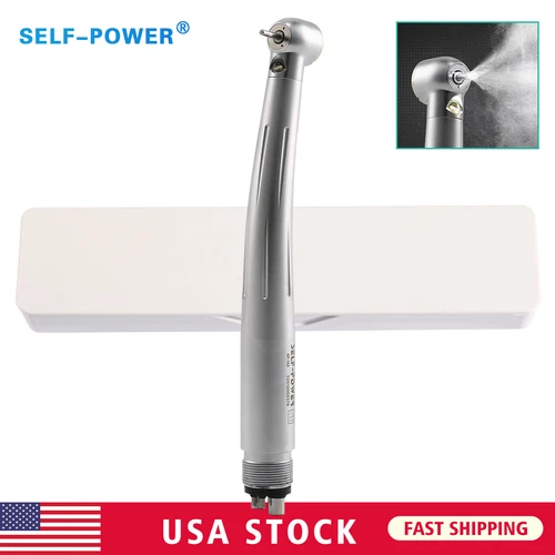 NSK Style Dental LED E-generator Fiber Optic High Speed Handpiece 4 Hole Turbine - Picture 2 of 16