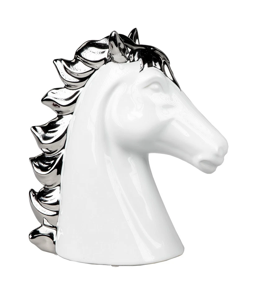 Pferd Kopf Büste Deko Objekt Artikel abstrakte Skulptur Figur Hengst Ross Rappe - Bild 1 von 1