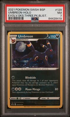 Umbreon PSA 7 Umbreon Holo #129 2021 Pokemon Swsh Black Star Promo