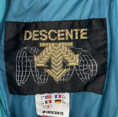 Vintage Descente Mens Sz S Small Ski Jacket 1980s Pristine Teal