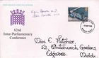 GB 1975 Inter Parliamentary Conference FDC Harlow cancel written with encl. VGC