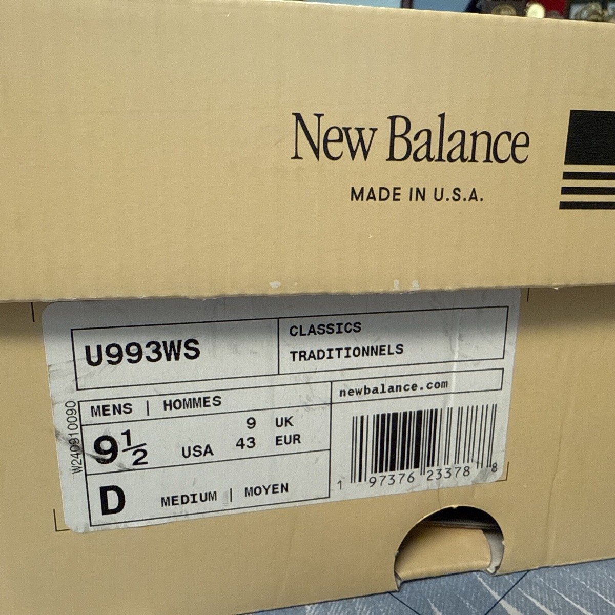 New Balance 993 Made in USA Sea Salt Black - U993WS 9.5 | eBay