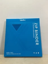Vault X Neon Blue 12-Pocket Exo-Tec Zip Binder New Holds 480 Cards Secure