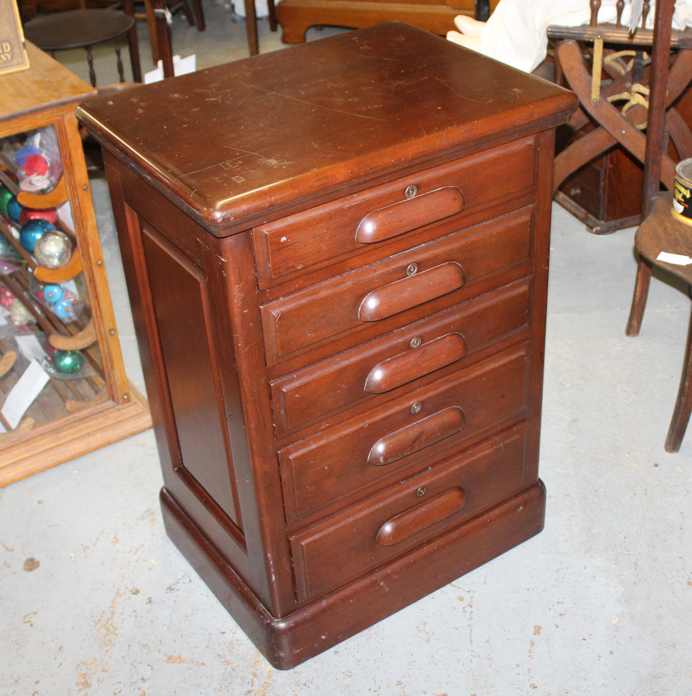 Antique Mahogany 5 drawer Office Helper Stand-image