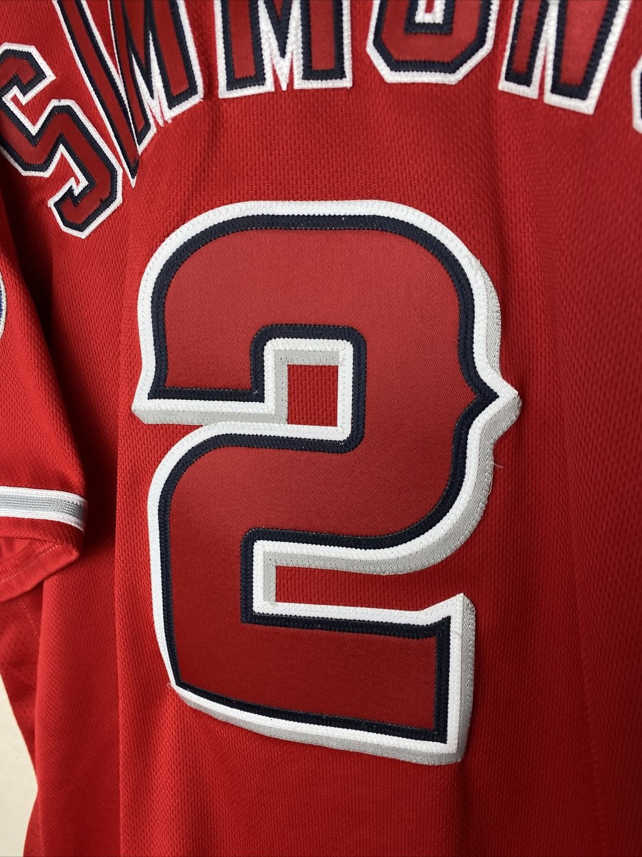 Majestic Flex Base Authentic Anaheim Angels # 2 Simmons Red Jersey