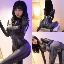 Comicon Spiderman Cosplay Jumpsuit Costume Women Open Crotch Zentai Bodysuit