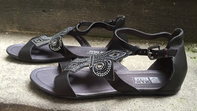 DESTOCKAGE NEUF SANDALES MARQUE MAM'ZELLE CUIR NOIR T 40 NEUF