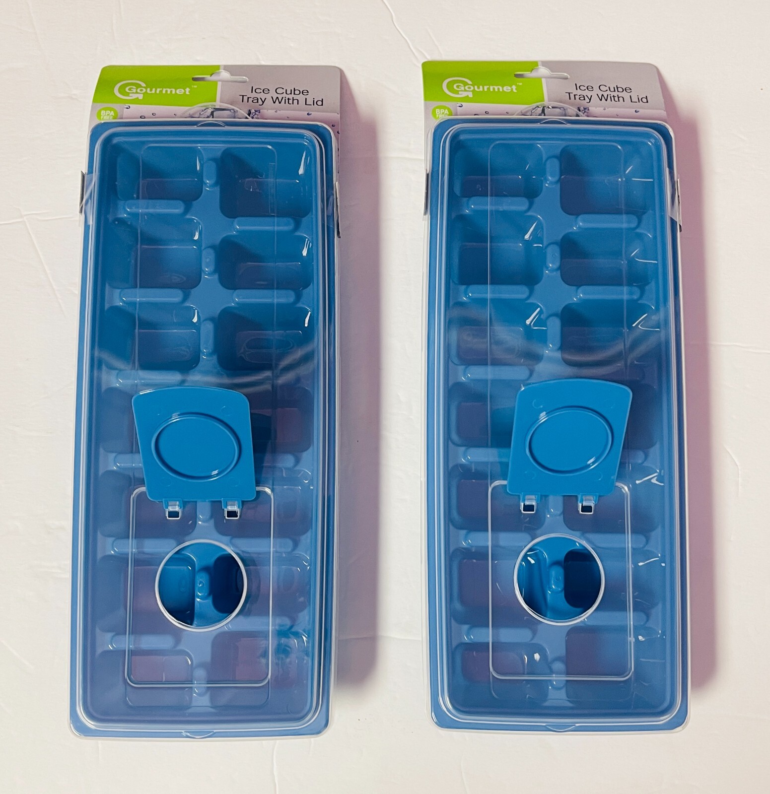2X 14 Ice Cube Tray with Lid/Cover, BPA Free, Top rack dishwasher safe