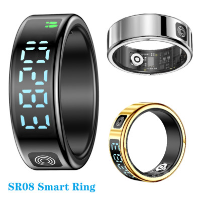 RS08 LED-Anzeige SmartRing Blutsauerstoff Herzfrequenz Schlafmonitor Wasserdicht