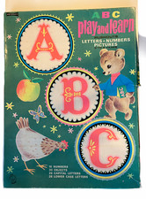 Vintage Saalfield ABC Play & Learn Pushouts Letter & Numbers Picture- EUC - 1966
