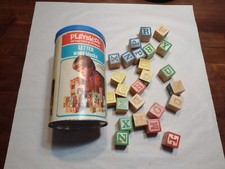Vintage 1974 Playskool Wooden Building Blocks - 25 Blocks