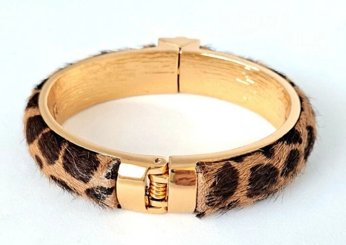 Pulsera pinzadora Vince Camuto piel sintética leopardo original venta al por menor $70 Foto 2 de 4