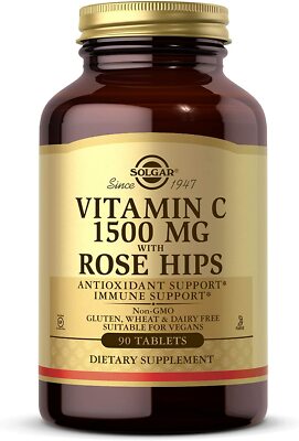 Solgar Vitamin C 1500mg Hagebutten 90 vegane Tabletten