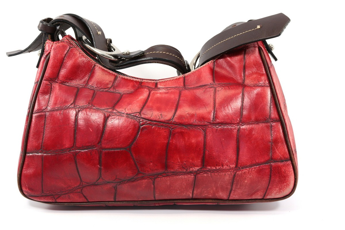 Dooney & Bourke Red Croco Leather Shoulder Bag | eBay