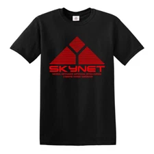 Skynet T-Shirt Red Print Cyberdyne Retro Terminator Classic Top Tee