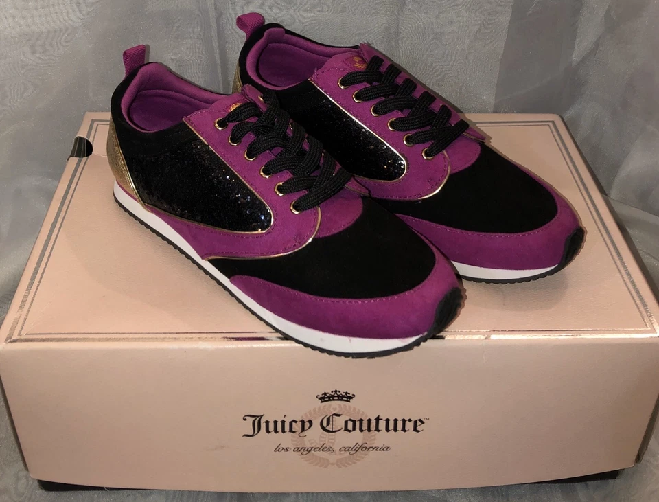 ¡NUEVO EN CAJA! Zapatos deportivos elegantes para mujer JUICY COUTURE fucsia/dorado/negro - talla 6,5 M Foto 2 de 4