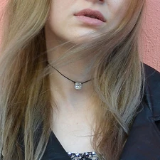 Kristin Perry Imperial Crystal Leather Choker Necklace