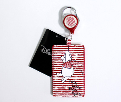 Disney Winnie The Pooh Piglet & Pooh Balloon Retractable Badge ID Holder NEW