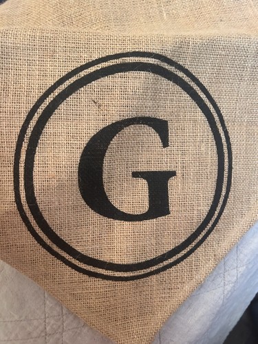 Burlap Table Runner, Printed ‘G’ Monogram Both Ends, 86 X 15 Inches, Fall - Picture 3 of 3