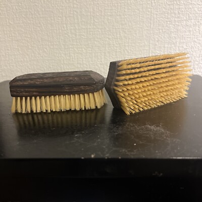 Antique Royal Brier Ebony shoe brush set of two (2) circa 1940's Lightly Used