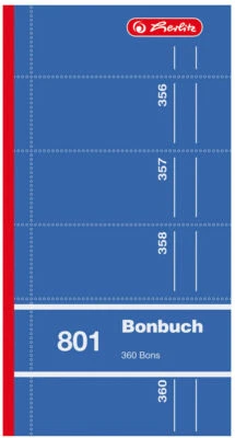 1x Herlitz Bonbuch Nr. 801 Formularbuch 360 Bons / Abrisse