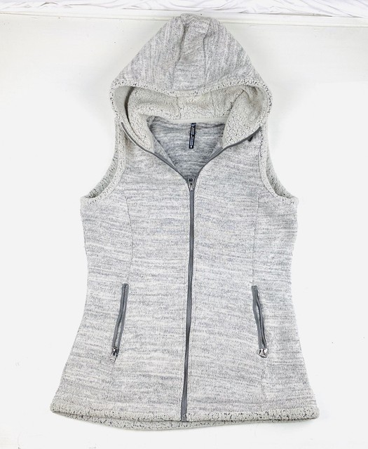 sherpa hooded vest womens