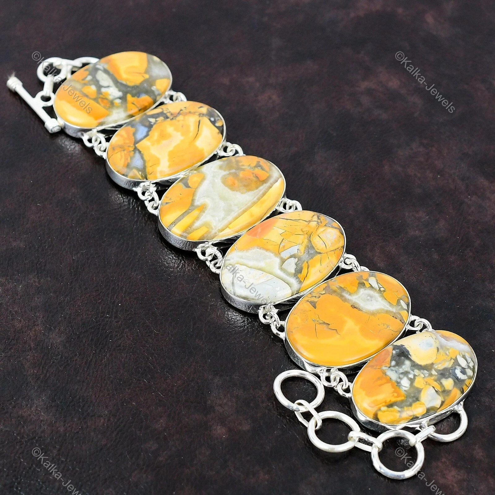 VALENTINO Bracciale Diaspro Maligano Argento Sterling 925 Fatto a Mano Pietra Preziosa Regolabile Gioielliere