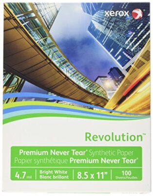 Xerox Revolution Synthetic Paper - 4.7 mil, 8.5'' x 11'', 100 Sheets