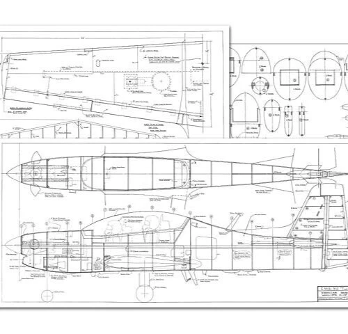 EMB-312 Tucano .75 68" Wingspan RC Model Airplane Printed Plans & Templates - Image 2 of 2