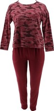 Splendid Printed Hacci Lounge Set Wine Camo XL 51 