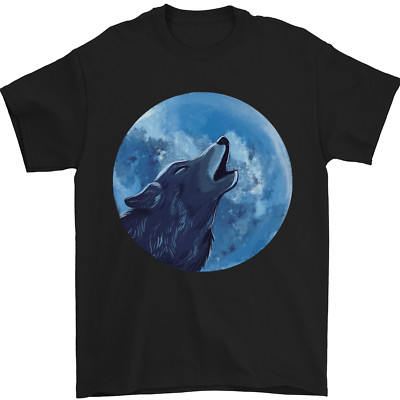 A Heulender Wolf Vollmond Werwölfe Herren Maglietta 100% Baumwolle