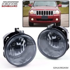 Set Of 2 Fit For 05-2010 Jeep Grand Cherokee Smoked Lens Fog Light Lamps W/Bulbs