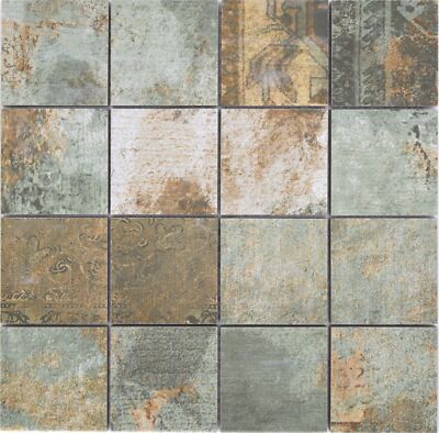Mosaïque De Céramique MOSANI – Beige/Brun/Gris-vert Mat – 29x29 Cm – Sol Et Mur