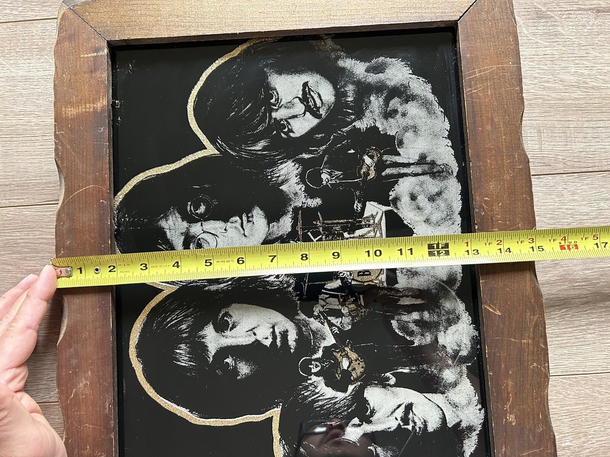 Vintage The Beatles IBM Photo Outlined Gold Glitter Picture Vintage The Beatles IBM Photo Outlined Gold Glitter Picture
