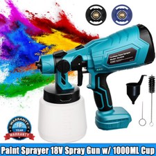 Cordless Spray Gun Fence Wall Paint Sprayer Airless Hvlp For Makita 18v Battery
