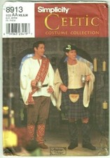 Mens Size XS S M Celtic Scottish Kilt Costume Sewing Pattern Simplicity